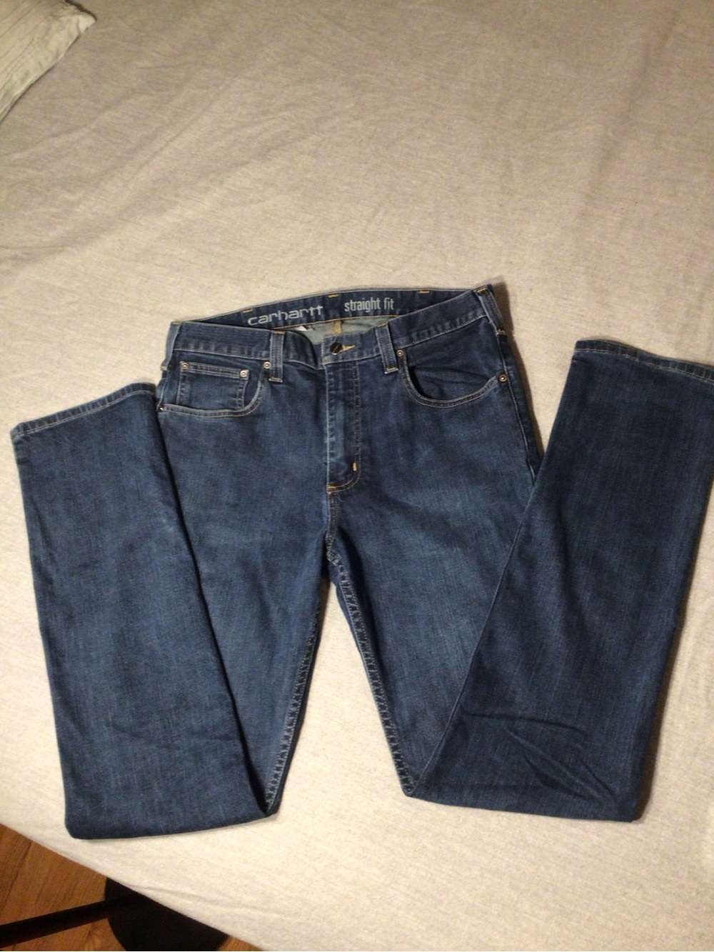 Carhartt Men's Straight Fit Blue Jeans 33x34- Carhartt Jeans